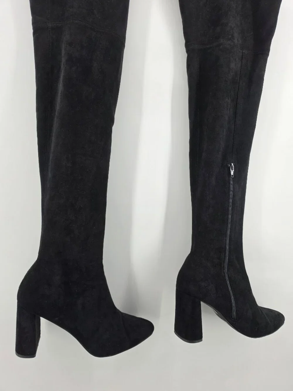 Jeffrey Campbell Parisah 2 Black Suede Over the Knee Boots Block Heel 9.5